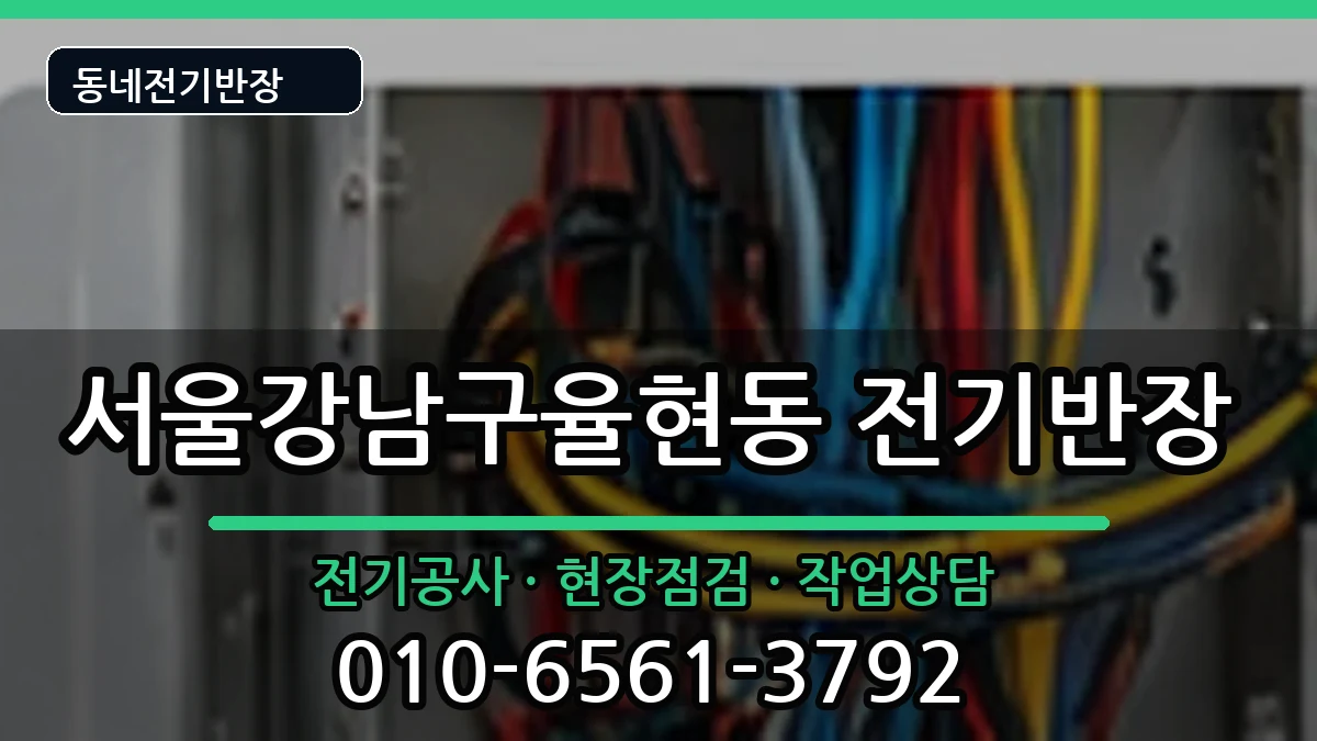 서울강남구율현동  전기공사 주의사항형