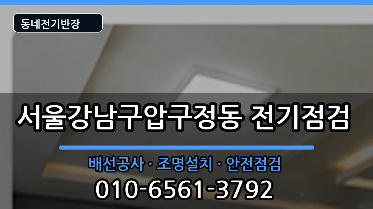 서울강남구압구정동  전기배선공사 정보형